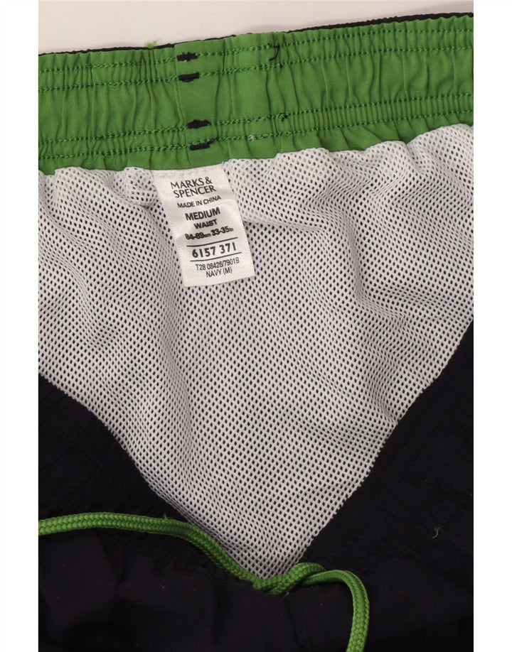 Shorts de natação masculino Marks & Spencer médio azul marinho poliéster