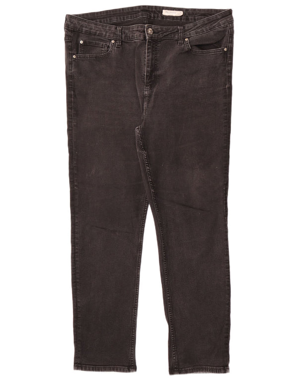 Calça jeans feminina Marks & Spencer The Sienna Straight UK 20 2XL W38 L30 preta