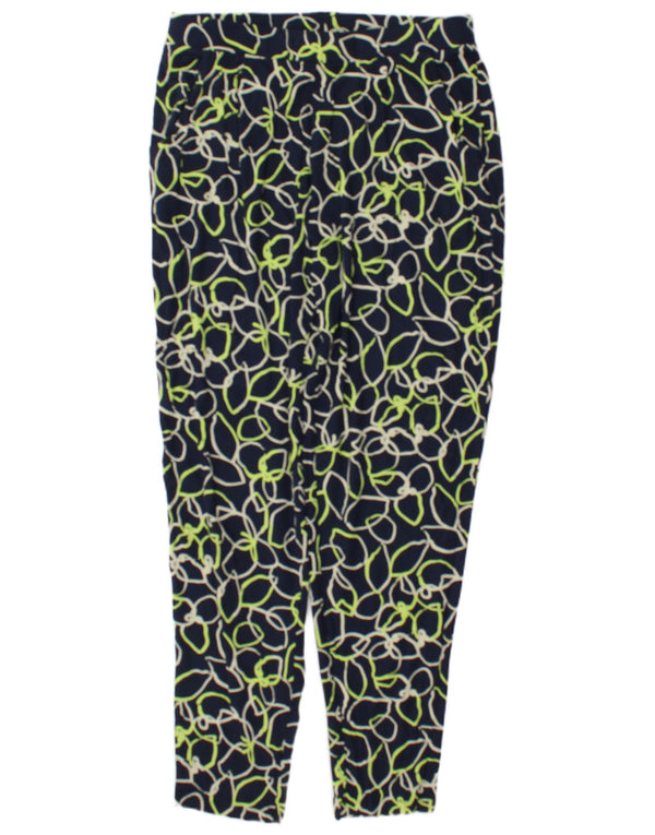 Calça Chino Feminina Marks & Spencer Reino Unido 12 Médio W30 L30 Azul Marinho Floral