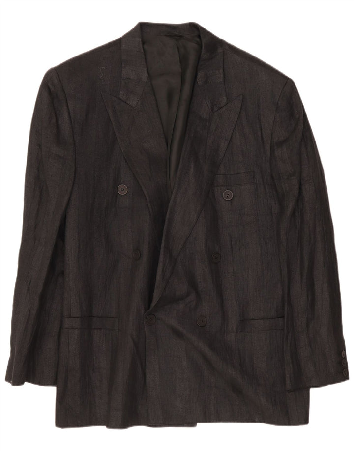 Umberto Ginocchietti Jaqueta blazer masculina com peito duplo IT 52 XL preta