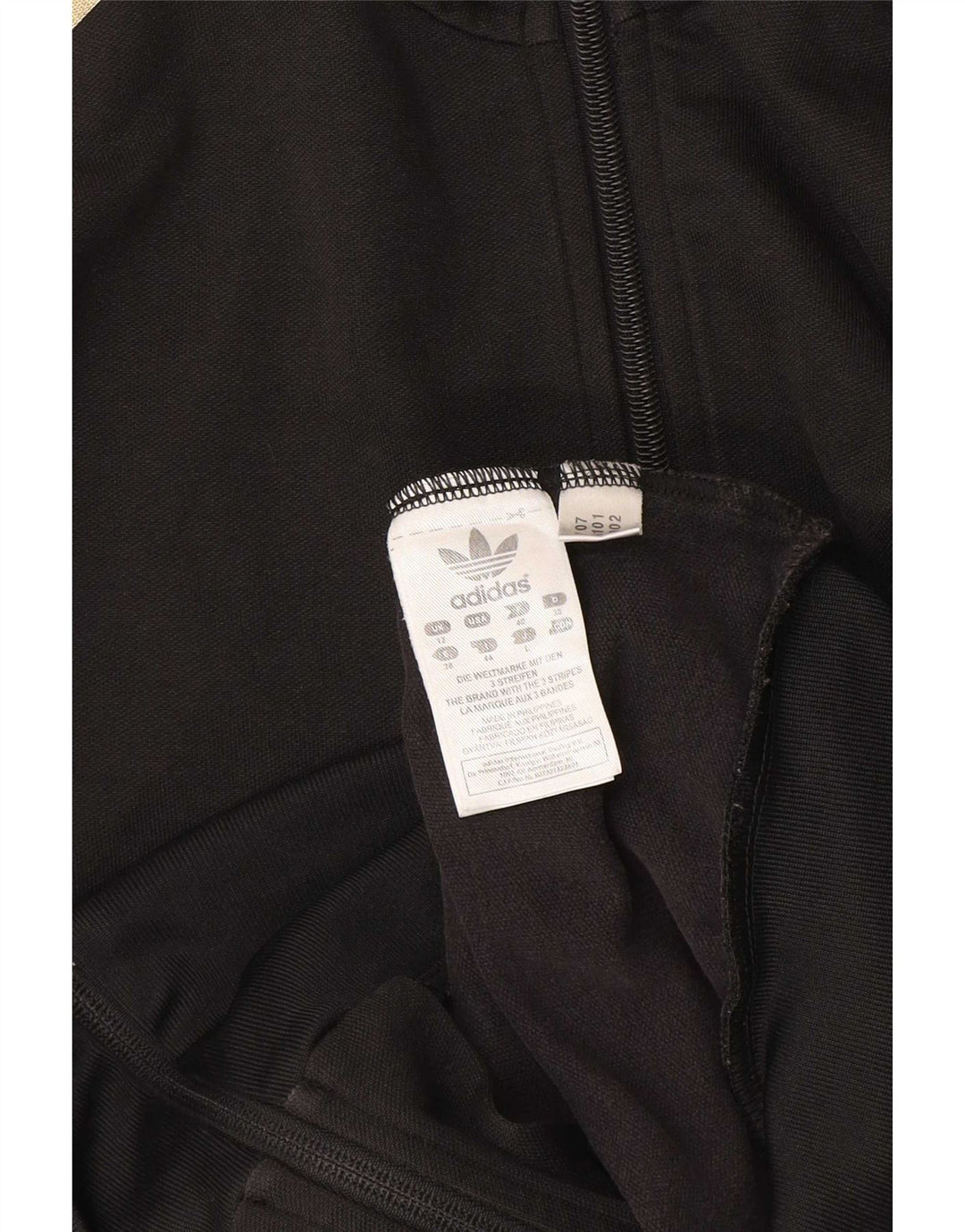 Adidas Womens Tracksuit Top Jacket UK 12 Médio Algodão Preto