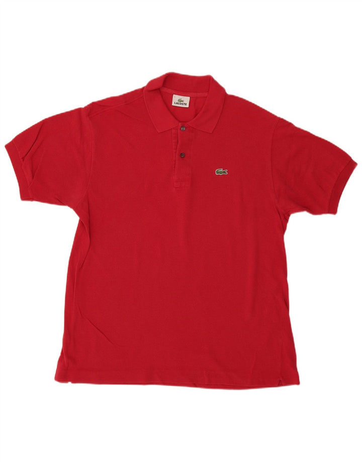 Camisa polo masculina Lacoste tamanho 5 grande algodão vermelho