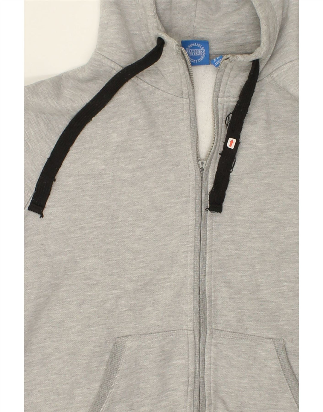 ADIDAS Womens Zip Hoodie Sweater UK 14 Large Grey Cotton Vintage Adidas and Second-Hand Adidas from Messina Hembry 