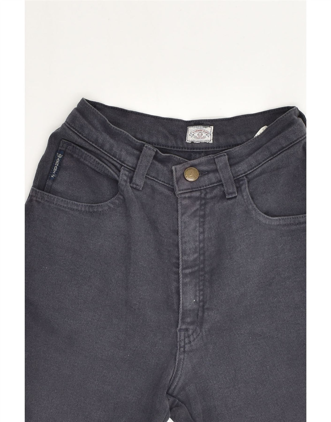 ARMANI Womens Tapered Jeans W27 L25 Navy Blue Cotton | Vintage Armani | Thrift | Second-Hand Armani | Used Clothing | Messina Hembry 