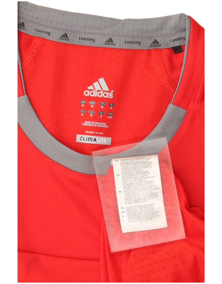 ADIDAS Mens Climalite Top Manga Longa Médio Poliéster Vermelho