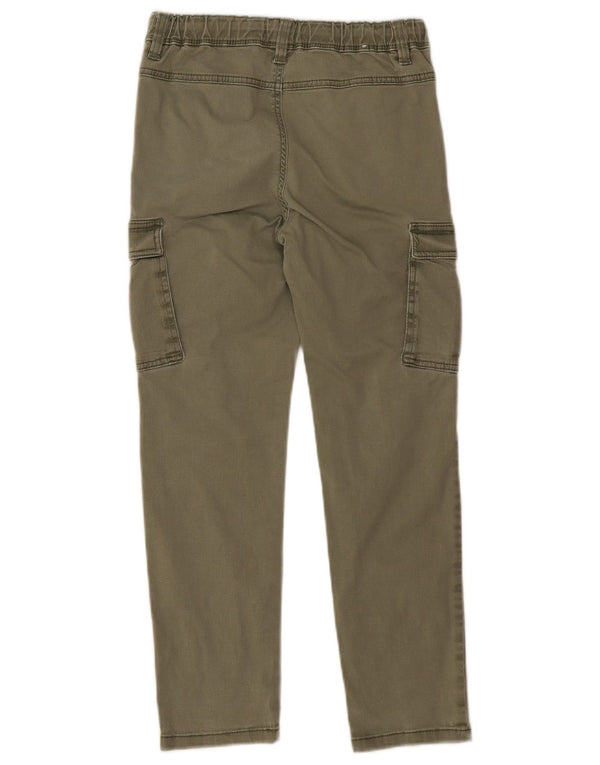 Calças Benetton Boys Slim Cargo 8-9 Anos Grande W24 L23 Algodão Cáqui