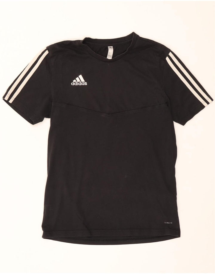 Adidas Mens Climalite Camiseta Top Pequeno Algodão Preto