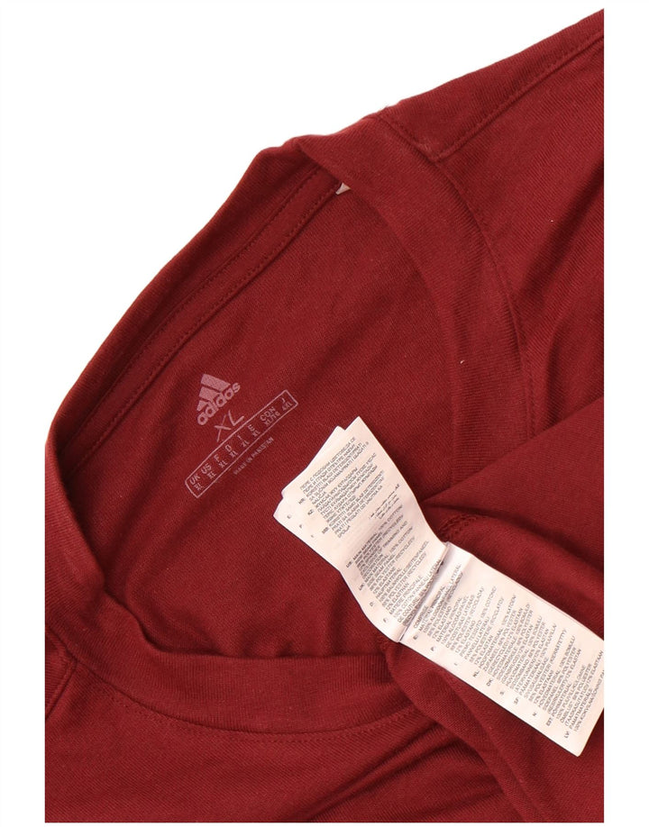 Adidas Mens T-Shirt Top XL Marrom Algodão