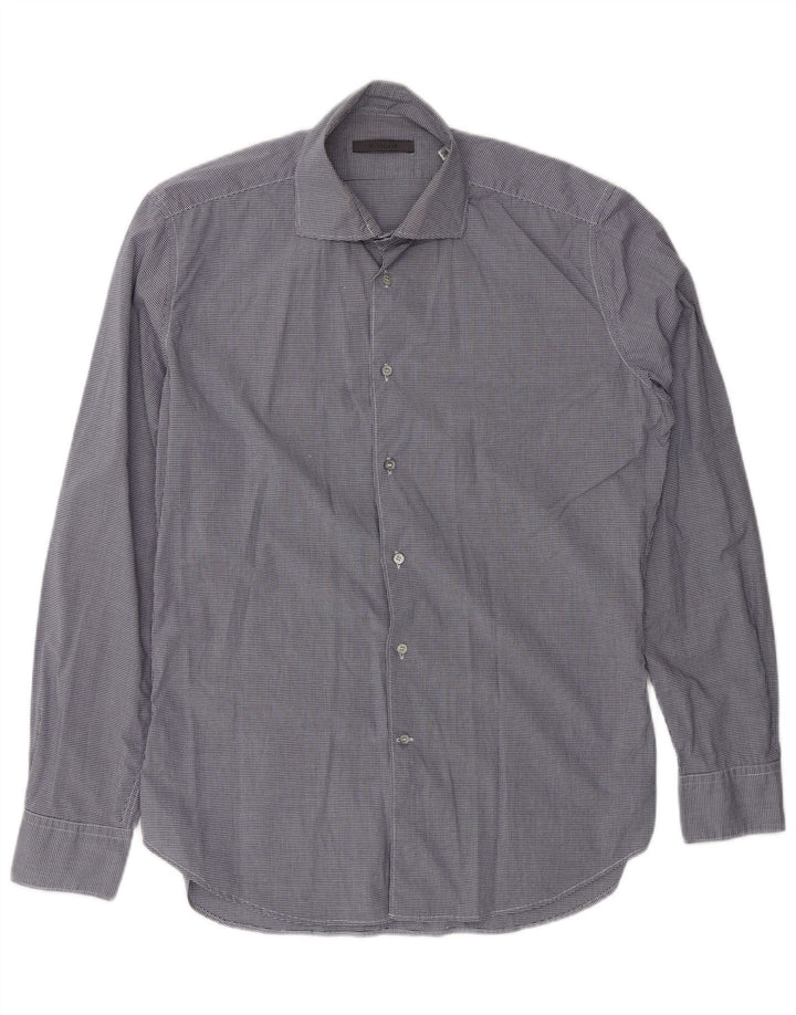 Camisa masculina SIVIGLIA tamanho 40 15 3/4 médio azul marinho guingão