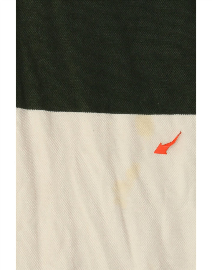 Camisa polo masculina Massimo Dutti grande algodão listrado verde