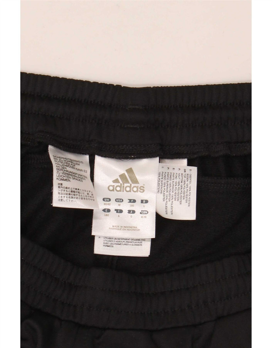 Calça de treino masculina Adidas UK 40/42 médio preto colorblock poliéster