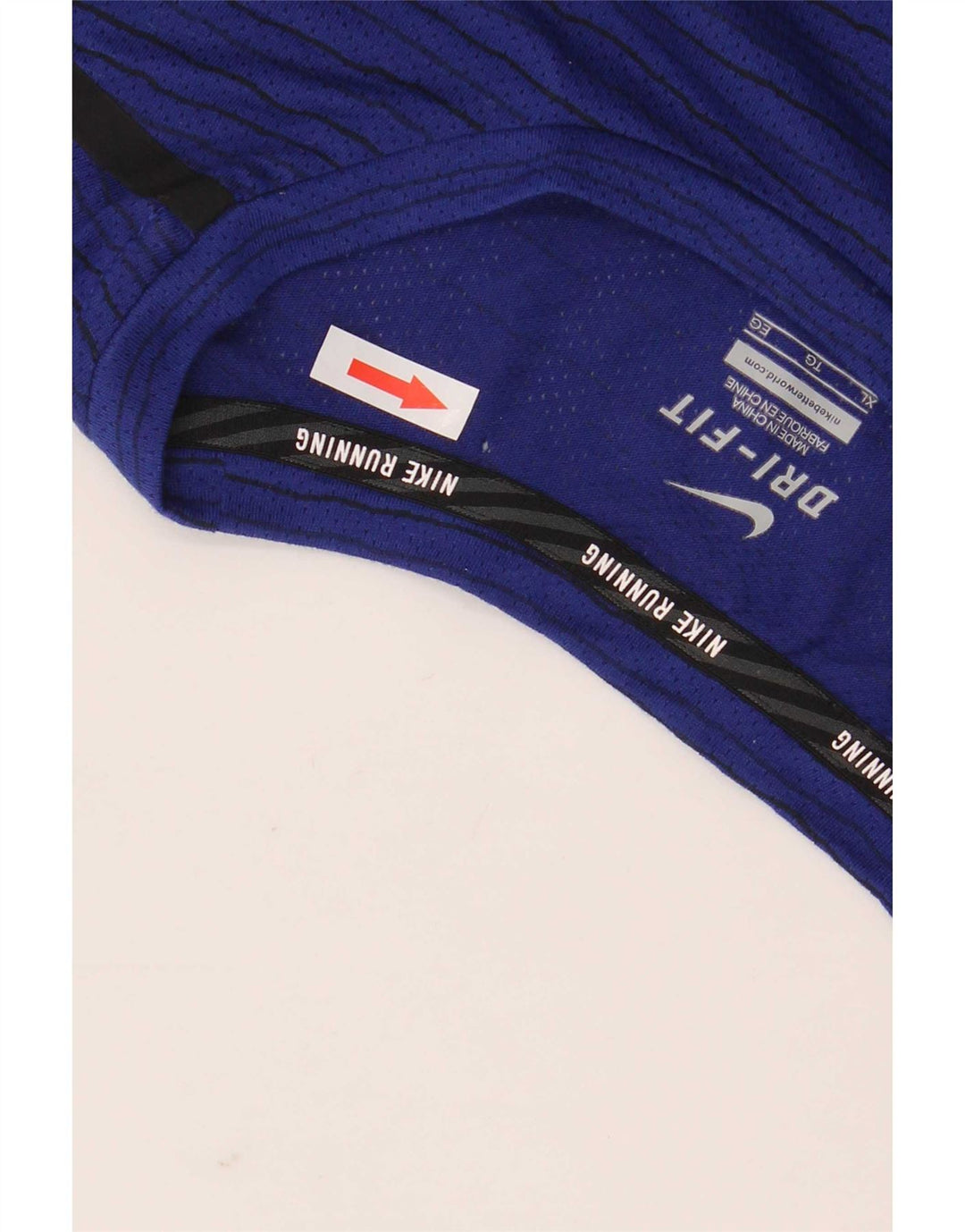 Camiseta masculina Nike Dri Fit Top XL azul marinho listrado poliéster