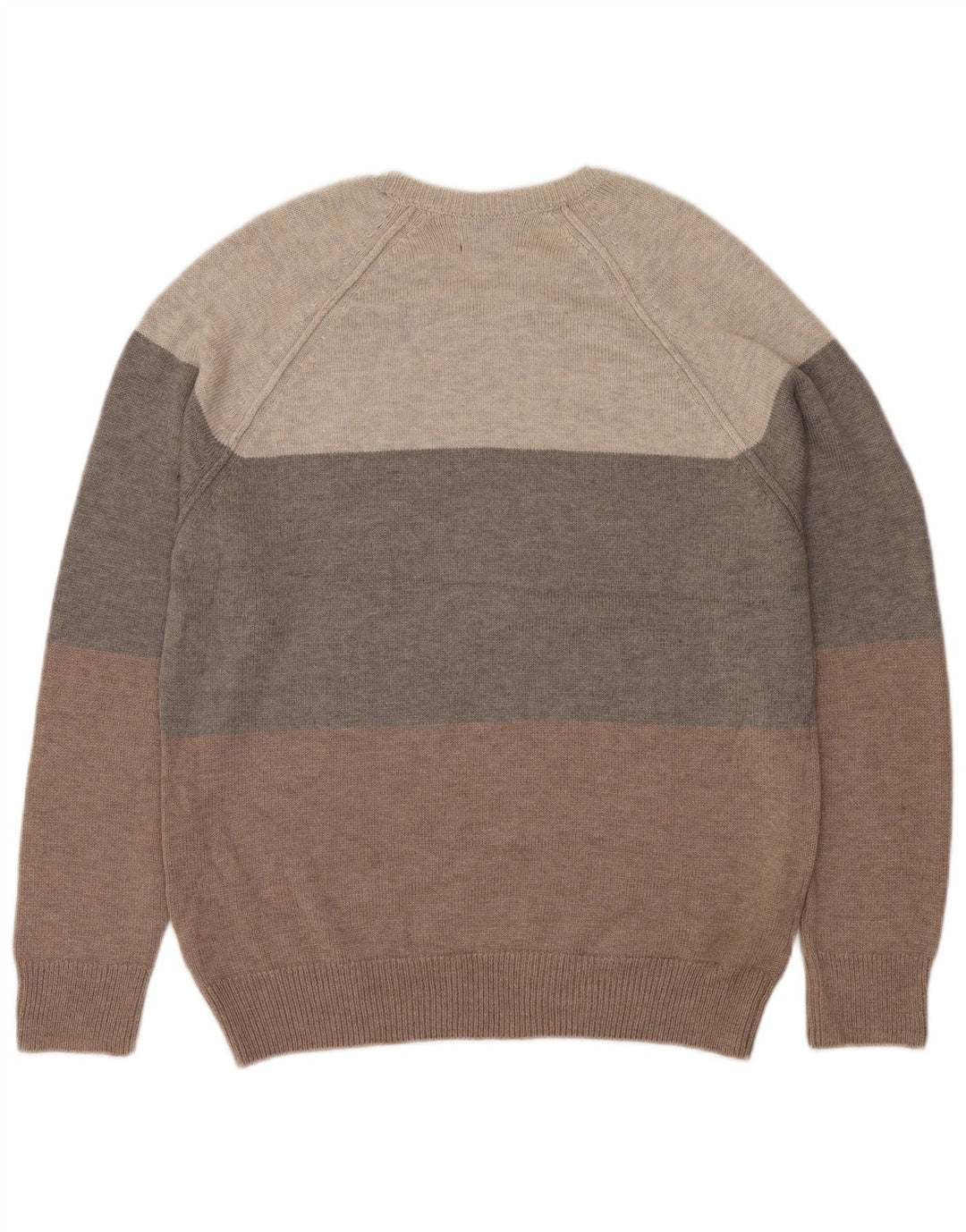 Suéter masculino MARKS & SPENCER com gola redonda, grande bloco colorido cinza