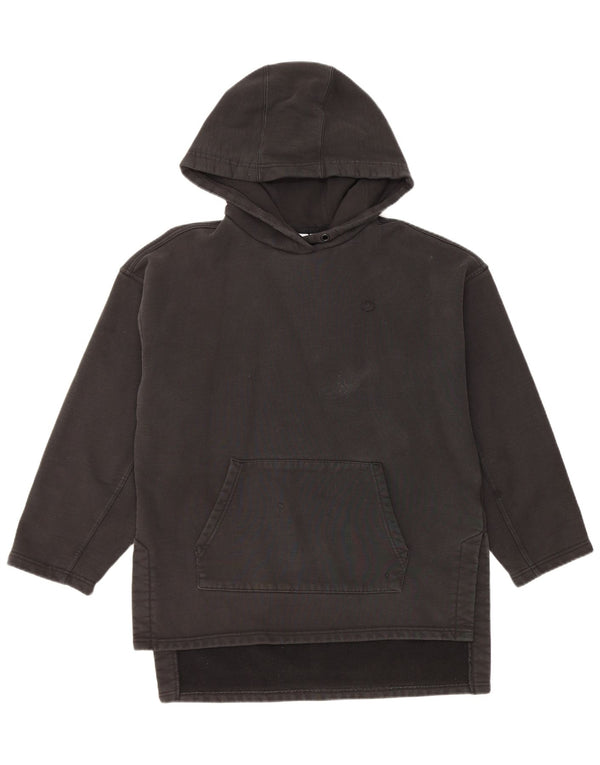 Adidas Womens Longline Oversized Hoodie Jumper Reino Unido 10 Pequeno Algodão Preto