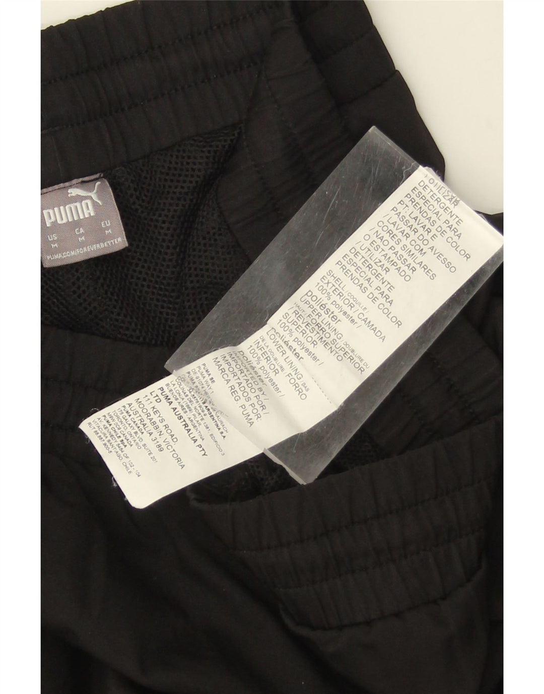 Calça de treino masculina PUMA joggers poliéster preto médio