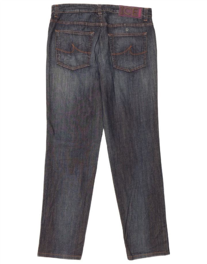 Iceberg Jeans Slim Feminino W32 L32 Azul Marinho Algodão