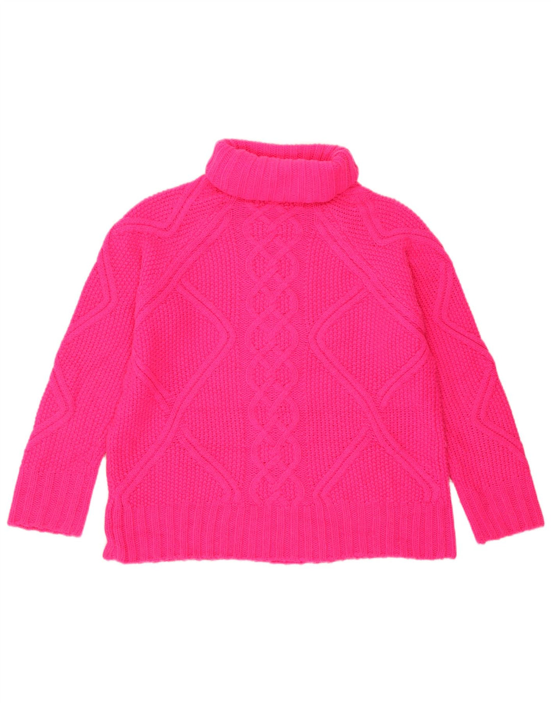 Suéter feminino Oasis com gola alta e gola alta Reino Unido 10 pequeno acrílico rosa