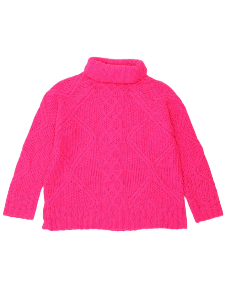 Suéter feminino Oasis com gola alta e gola alta Reino Unido 10 pequeno acrílico rosa