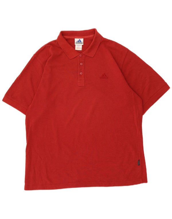 Adidas Mens Polo Shirt UK 44/46 Grande Algodão Vermelho