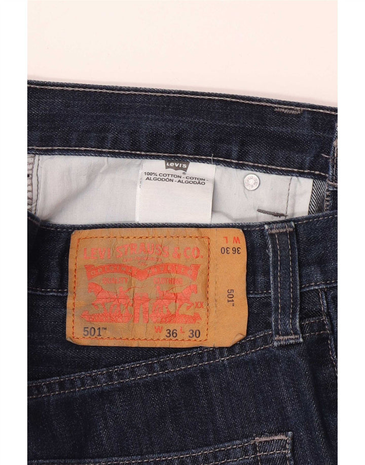 Levi's Masculino 501 Straight Jeans W36 L30 Azul Marinho Algodão