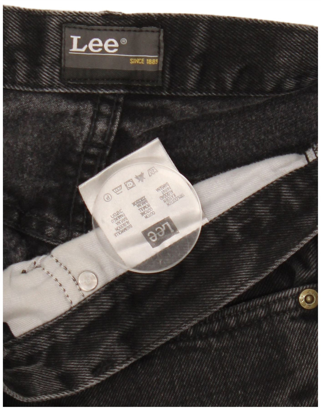 Lee Mens Brooklyn Straight Jeans W34 L31 Algodão Preto