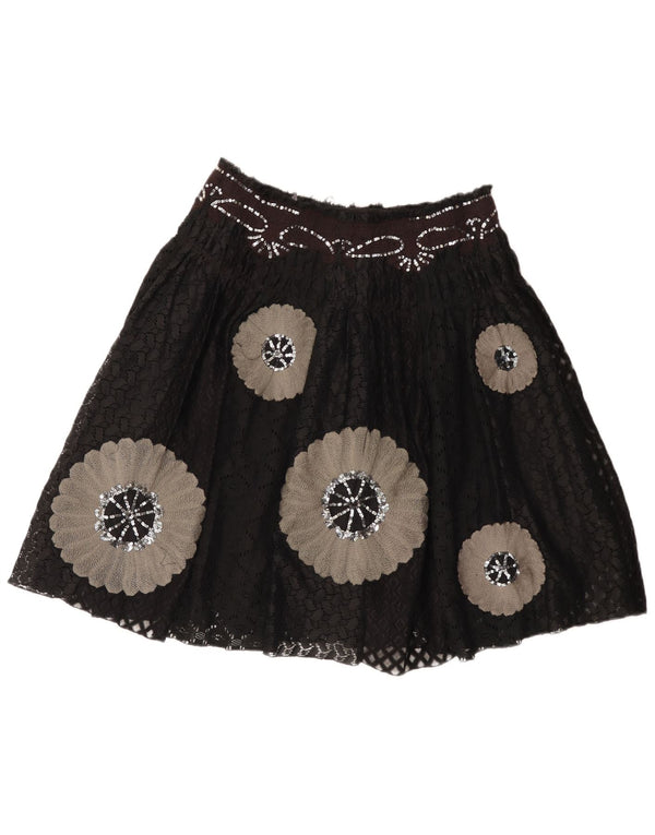 Saia evasê feminina Stella Forest EU 40 médio W30 preto floral nylon