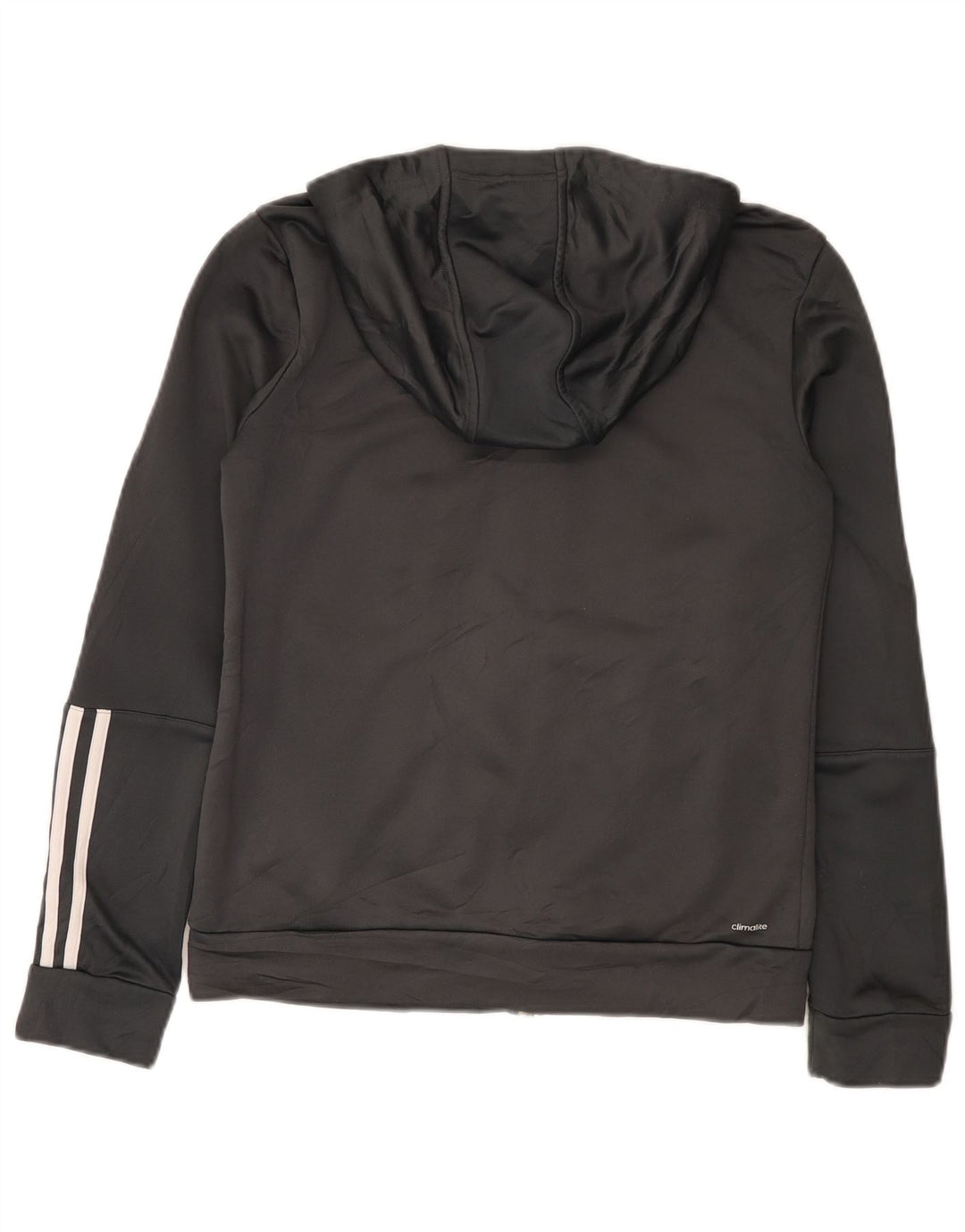 Suéter Adidas Feminino Climalite Zip com Capuz UK 12/14 Cinza Médio Poliéster