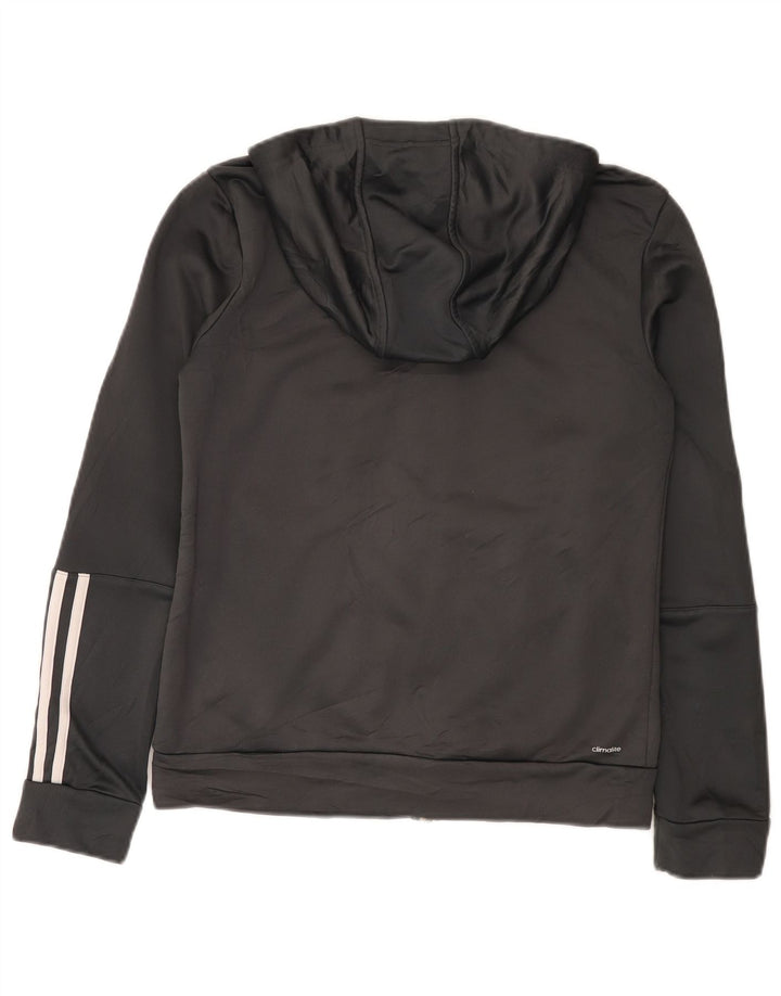 Suéter Adidas Feminino Climalite Zip com Capuz UK 12/14 Cinza Médio Poliéster