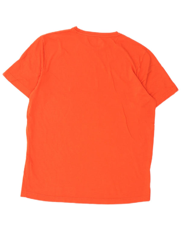 Camiseta gráfica masculina Kappa Top grande algodão laranja