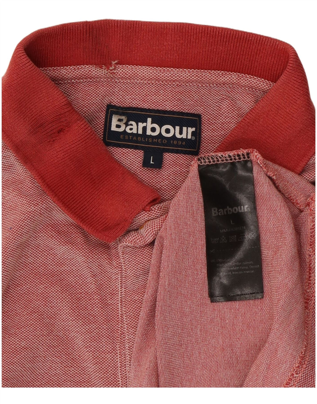 Camisa polo masculina BARBOUR grande algodão vermelho