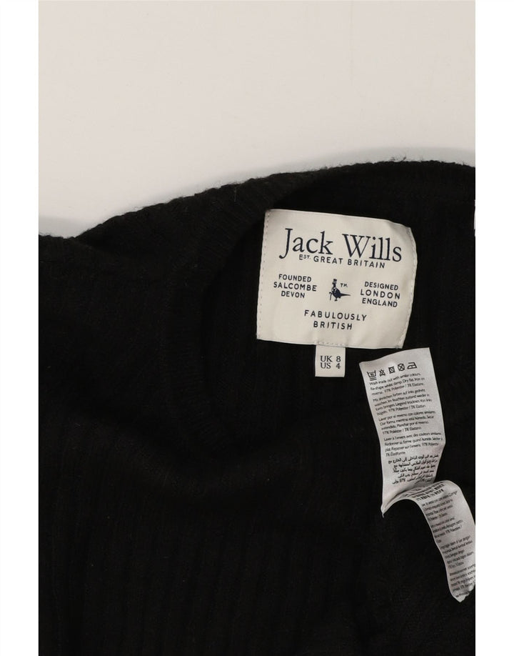 Blusa feminina Jack Wills UK 8 pequena poliéster preta