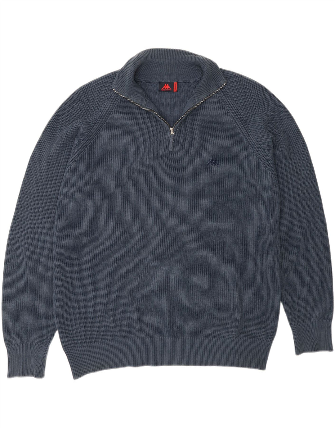 KAPPA Mens Zip Neck Jumper Sweater XL Navy Blue Cotton Vintage Kappa and Second-Hand Kappa from Messina Hembry 