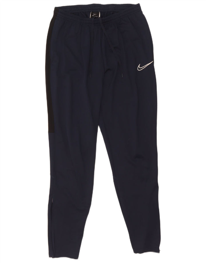 Calça de treino masculina Nike Dri Fit médio azul marinho colorblock poliéster