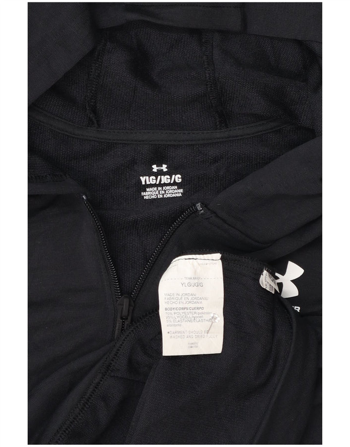 Suéter Under Armour Boys Zip com capuz 11-12 anos grande poliéster preto