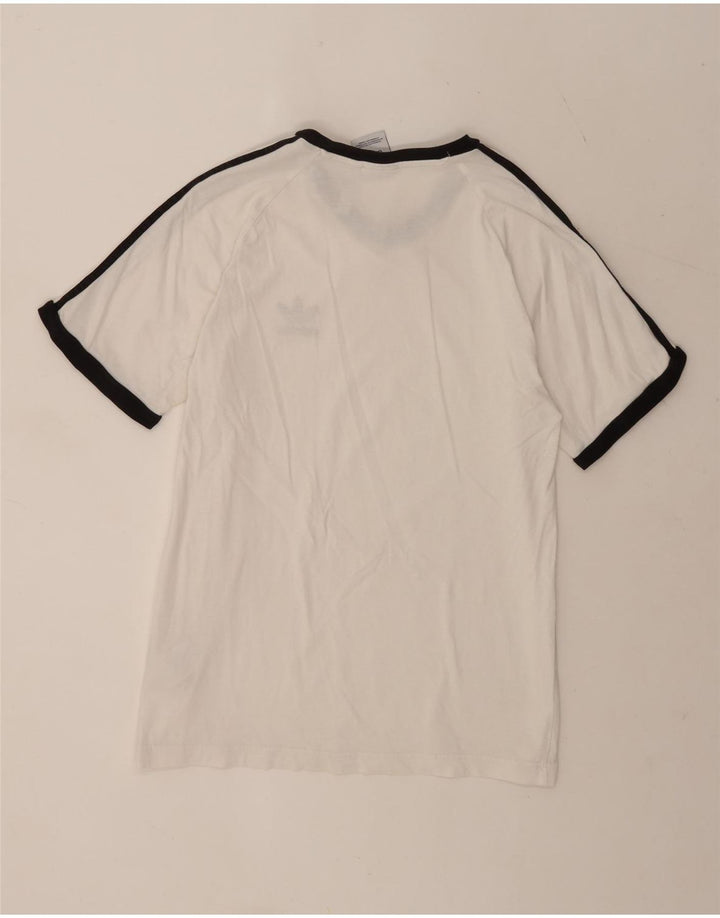 Adidas Mens Camiseta Top Médio Algodão Branco