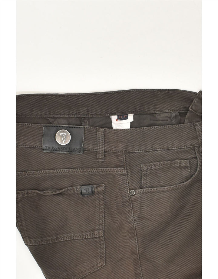 TRUSSARDI Mens Slim Casual Trousers W37 L34  Brown Cotton | Vintage Trussardi | Thrift | Second-Hand Trussardi | Used Clothing | Messina Hembry 