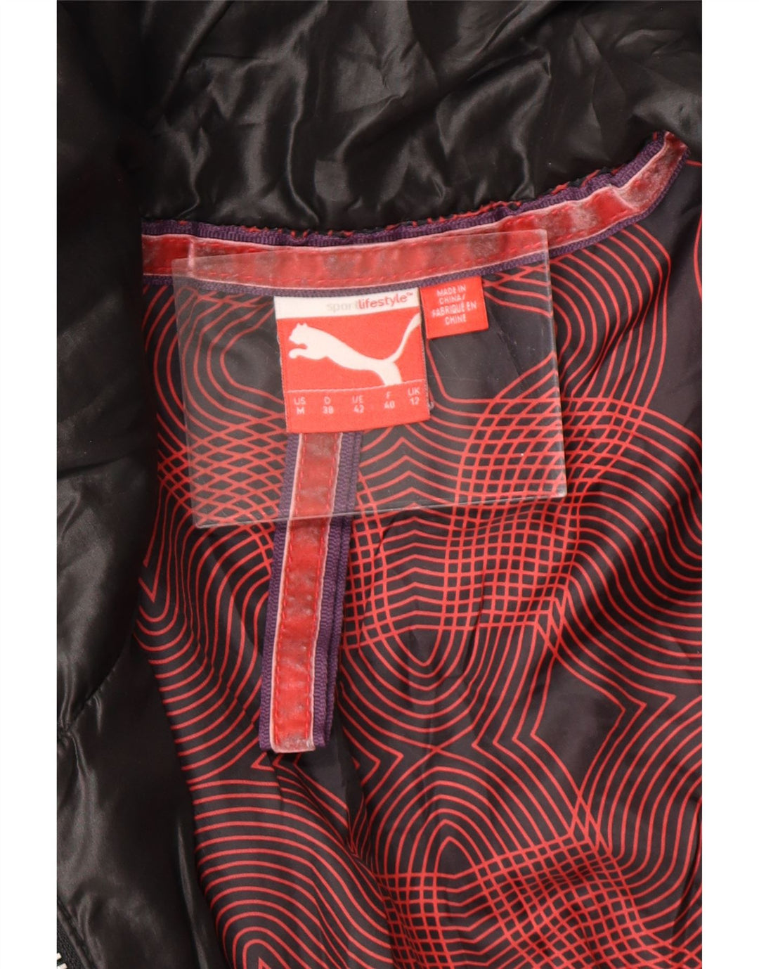 Jaqueta PUMA Feminina Acolchoada UK 12 Médio Preto