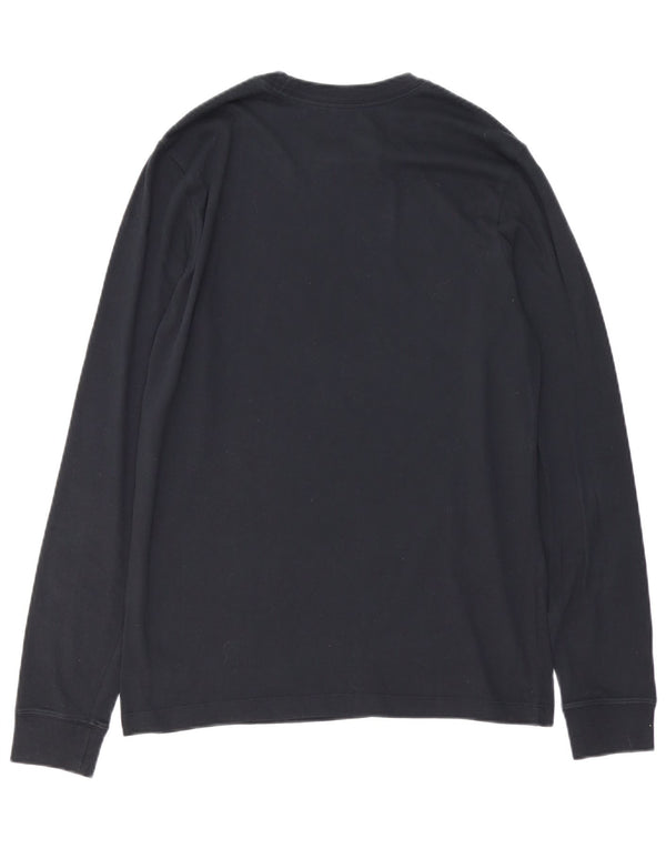 Top gráfico de basquete masculino Nike manga comprida azul marinho médio