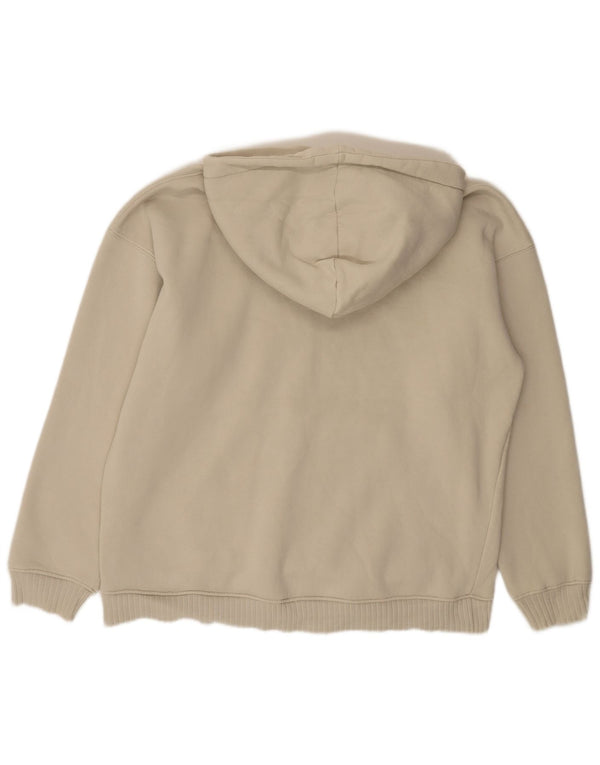 Zara Mens Loose Fit Hoodie Jumper Pequeno Algodão Branco