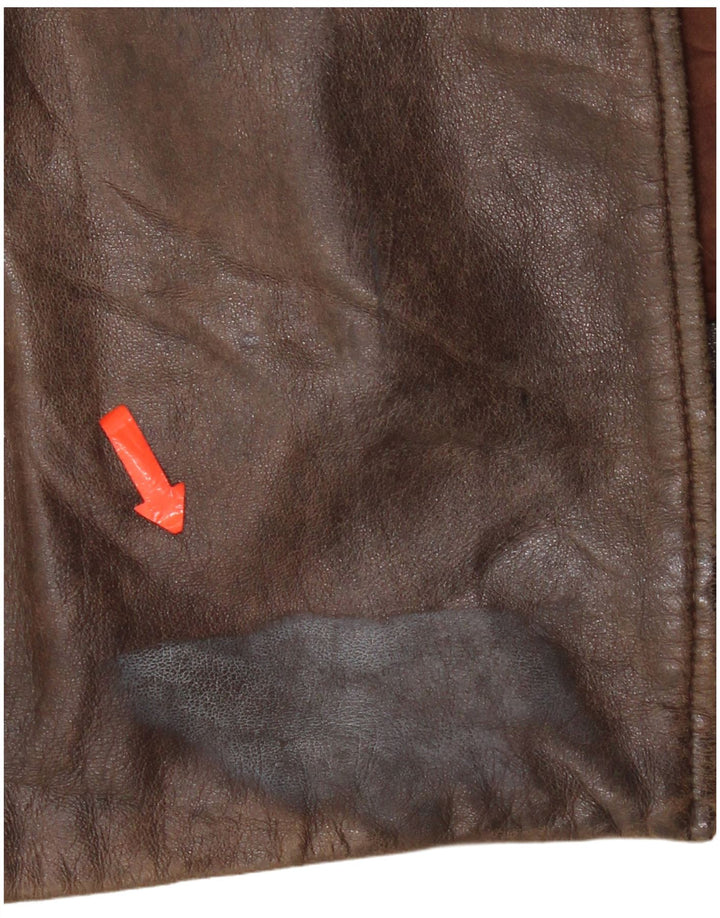 Jaqueta de couro masculina vintage UK 42 XL couro marrom