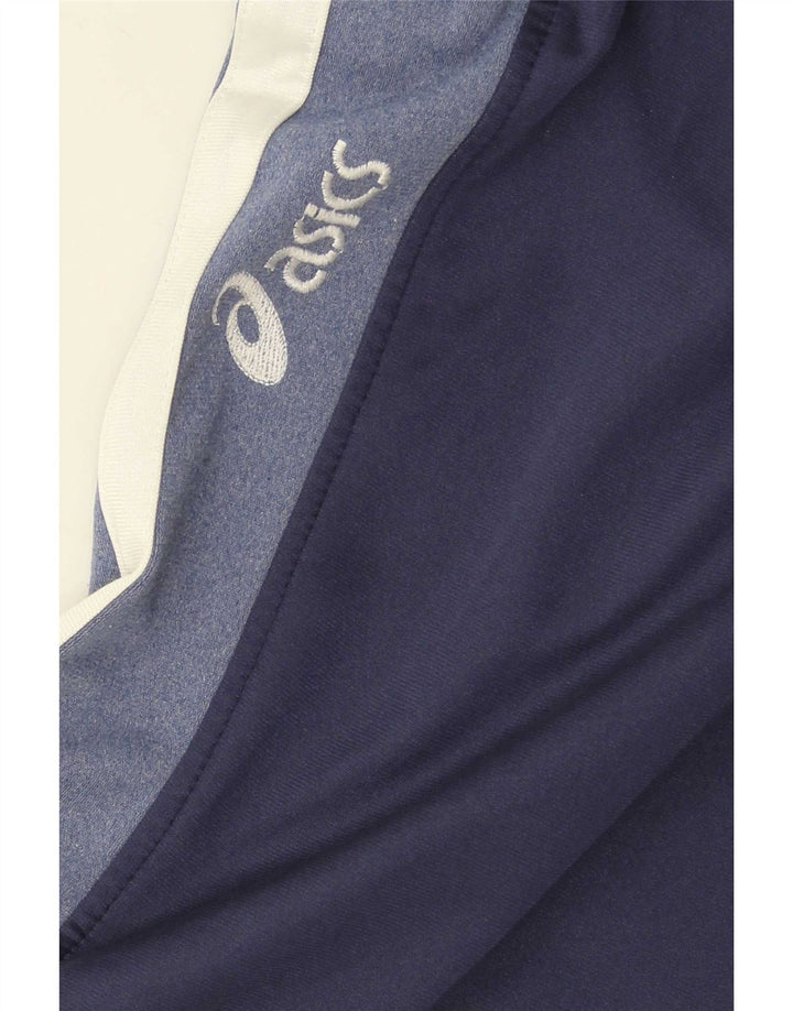 Calça de treino masculina Asics grande bloco colorido azul marinho