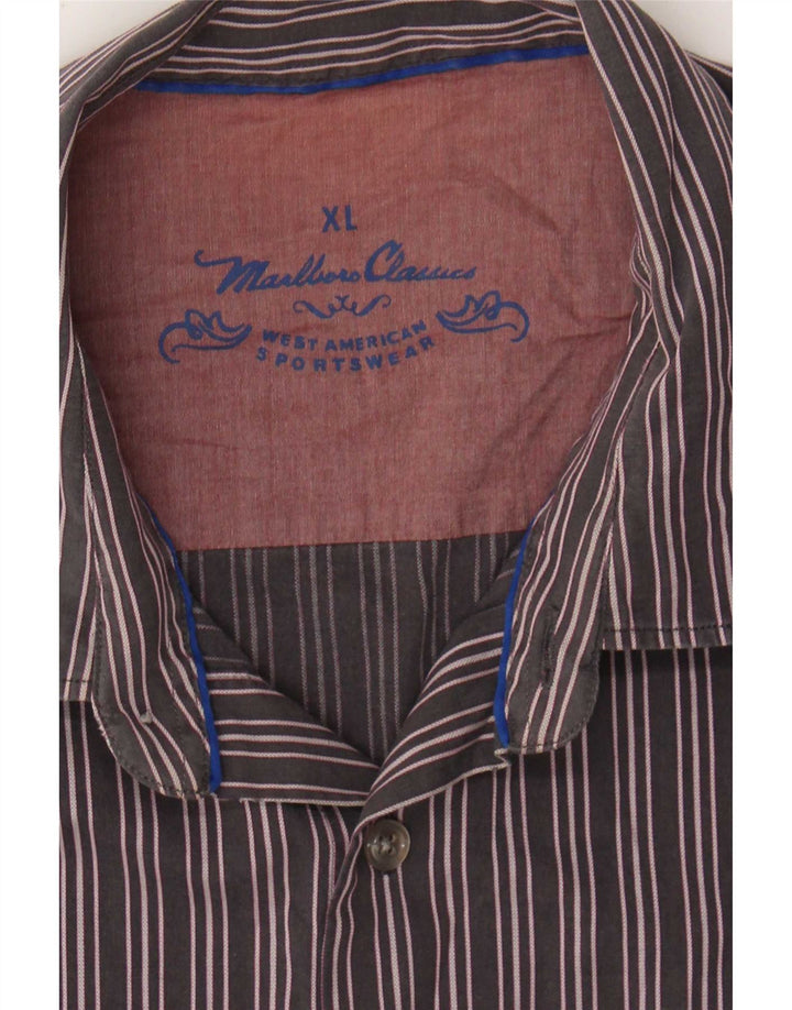 Camisa masculina Marlboro Classics XL listrada cinza