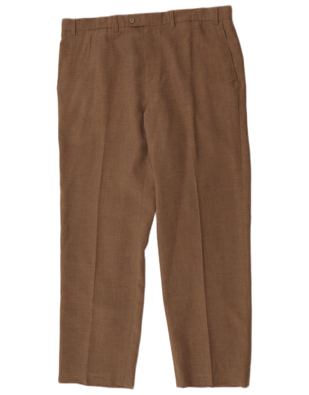 Calça masculina de terno reto MARKS & SPENCER W38 L31 poliéster bege