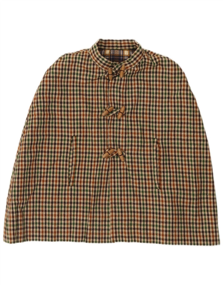 Casaco Poncho Vintage para Meninas 11-12 Anos Xadrez Multicolorido