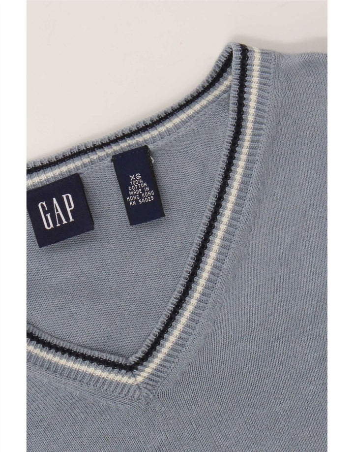 Suéter masculino Gap com decote em V XS azul algodão
