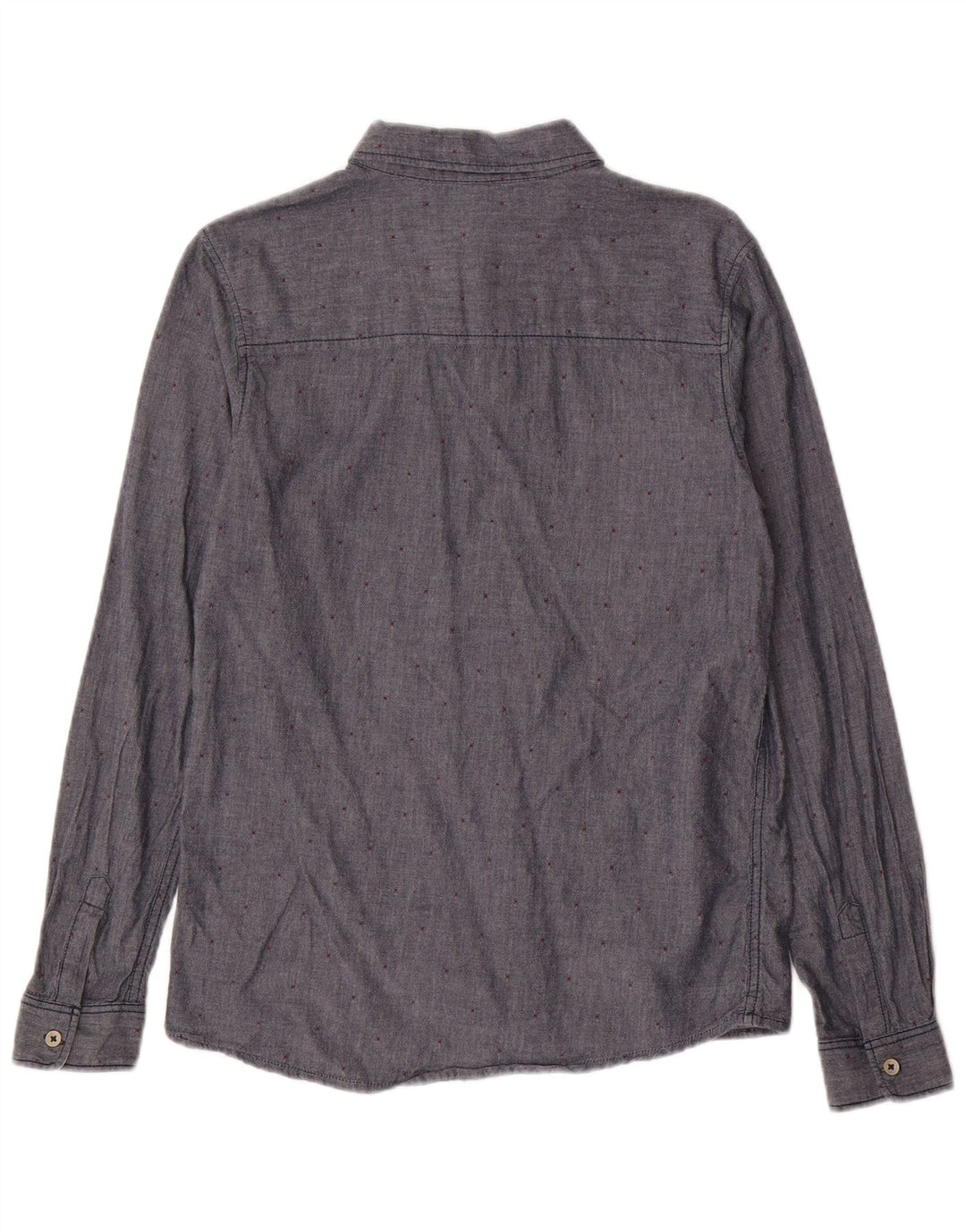 Camisa masculina BENETTON 13-14 anos 3XL algodão manchado azul marinho