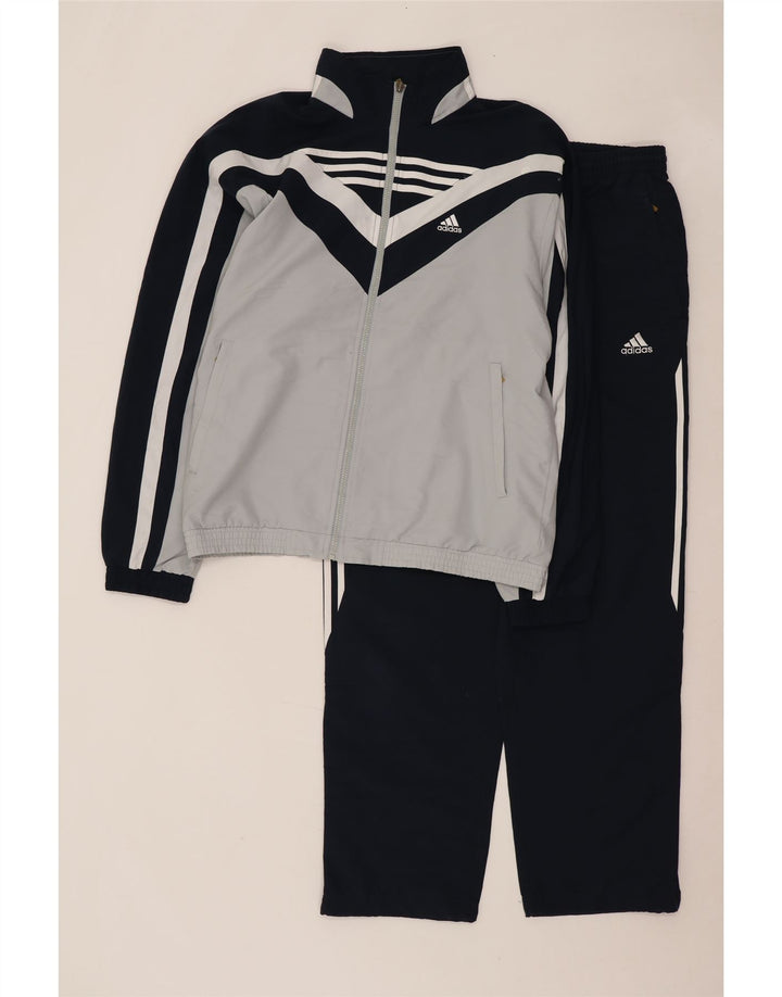 Adidas Mens Full Tracksuit UK 40/42 Médio Azul Marinho Colorblock Poliéster