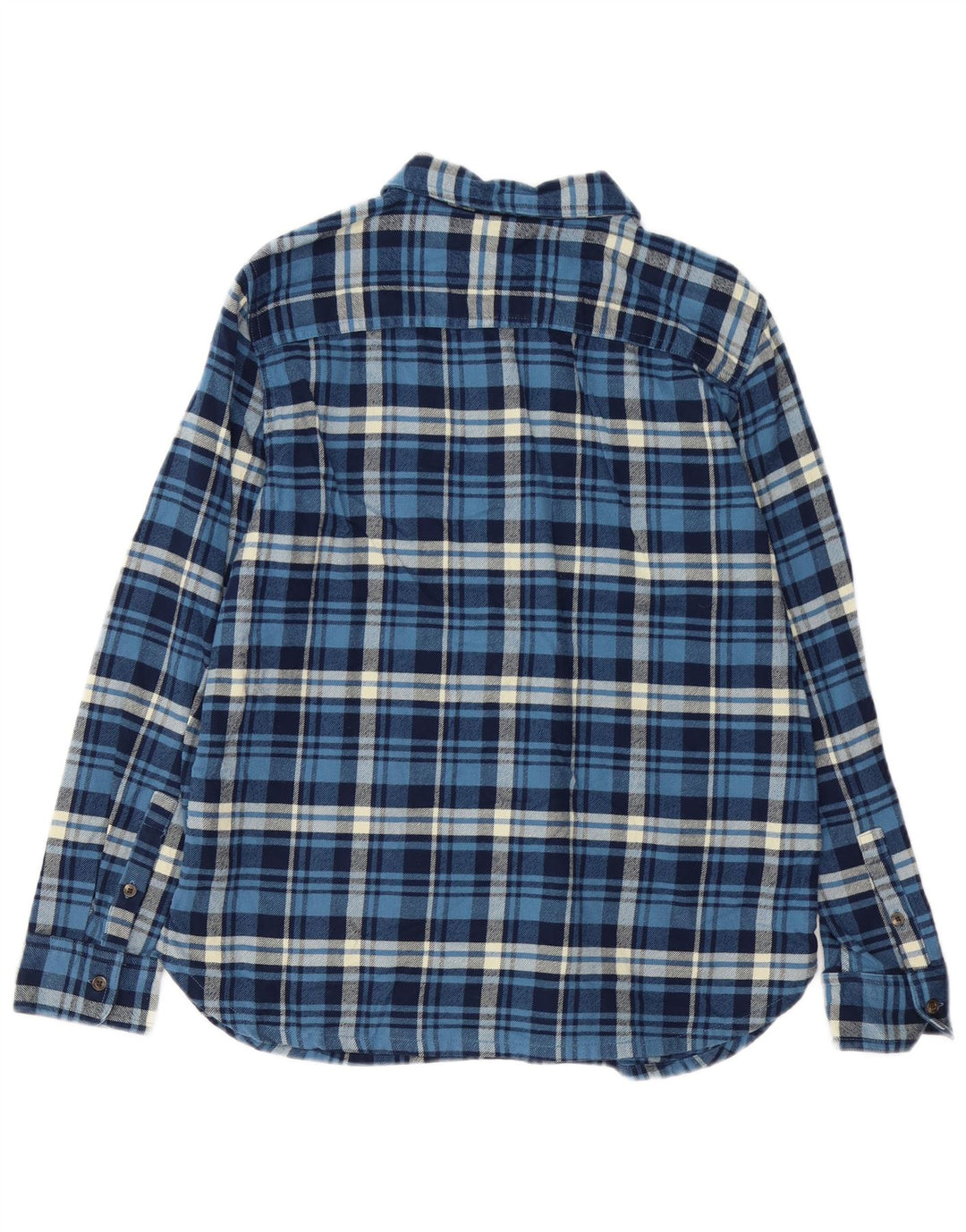 Pulôver feminino de flanela CHAPS Reino Unido 14 algodão xadrez azul médio