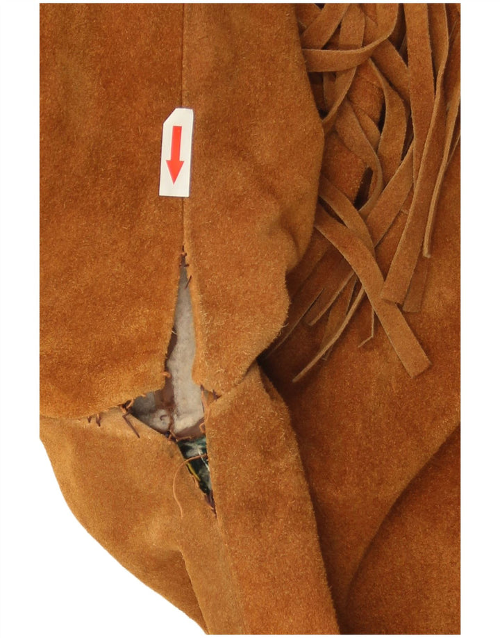 Jaqueta masculina vintage de camurça UK 40 grande marrom