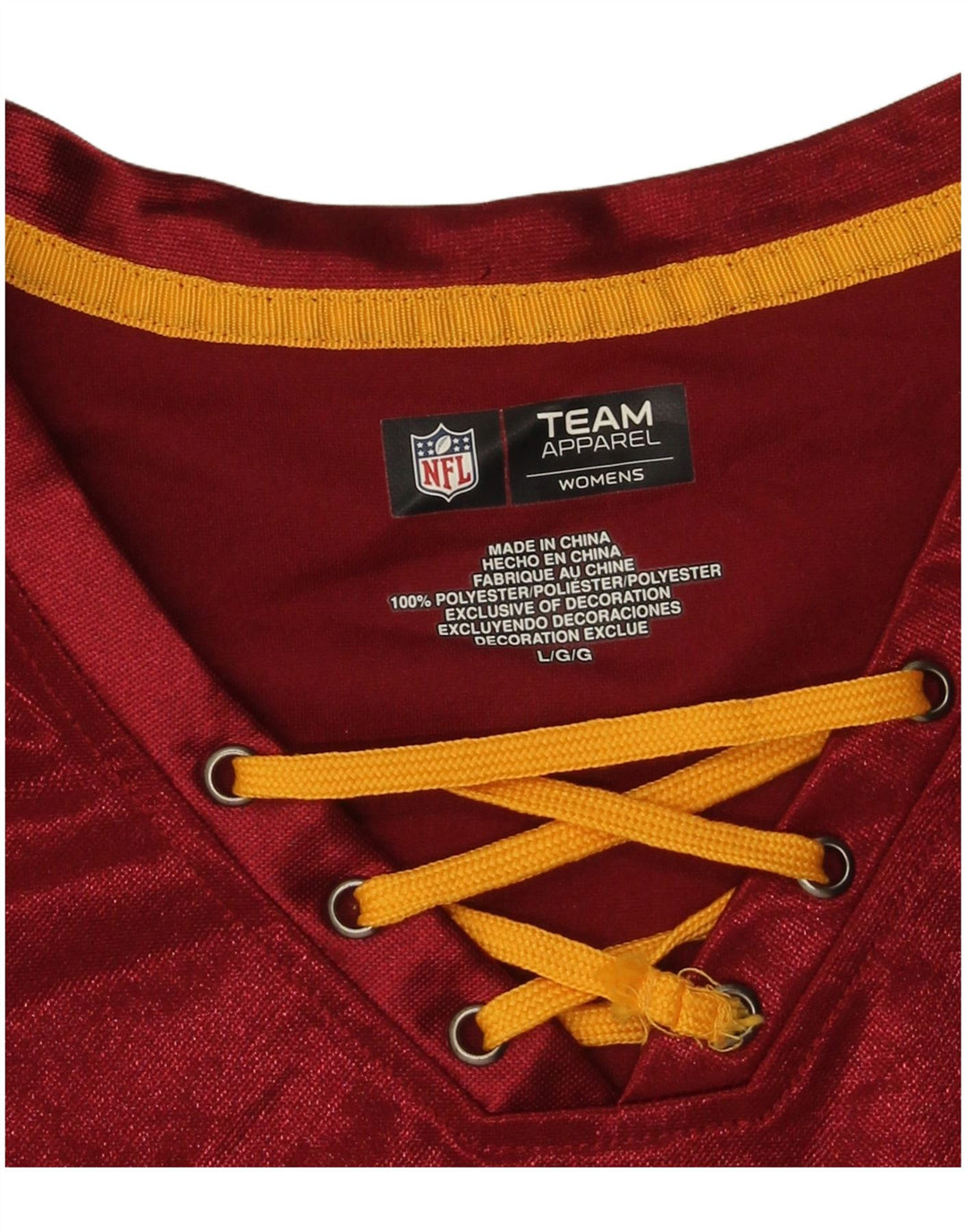 Camiseta feminina NFL Redskins com estampa gráfica UK 16 grande bloco colorido Borgonha